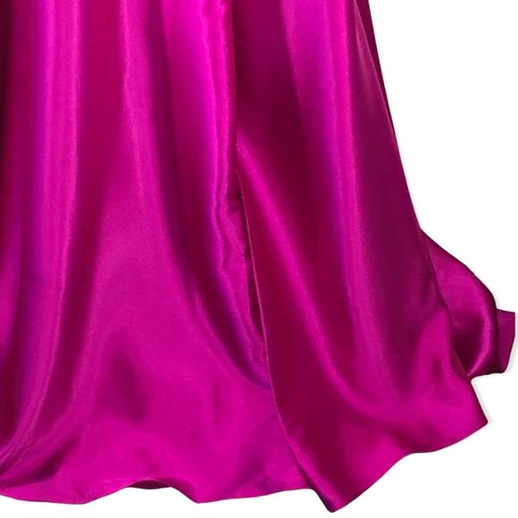 Mori Lee Fuchsia Embellished 2 Piece Prom Dress Size 10 Halter Gown - Picture 13 of 16